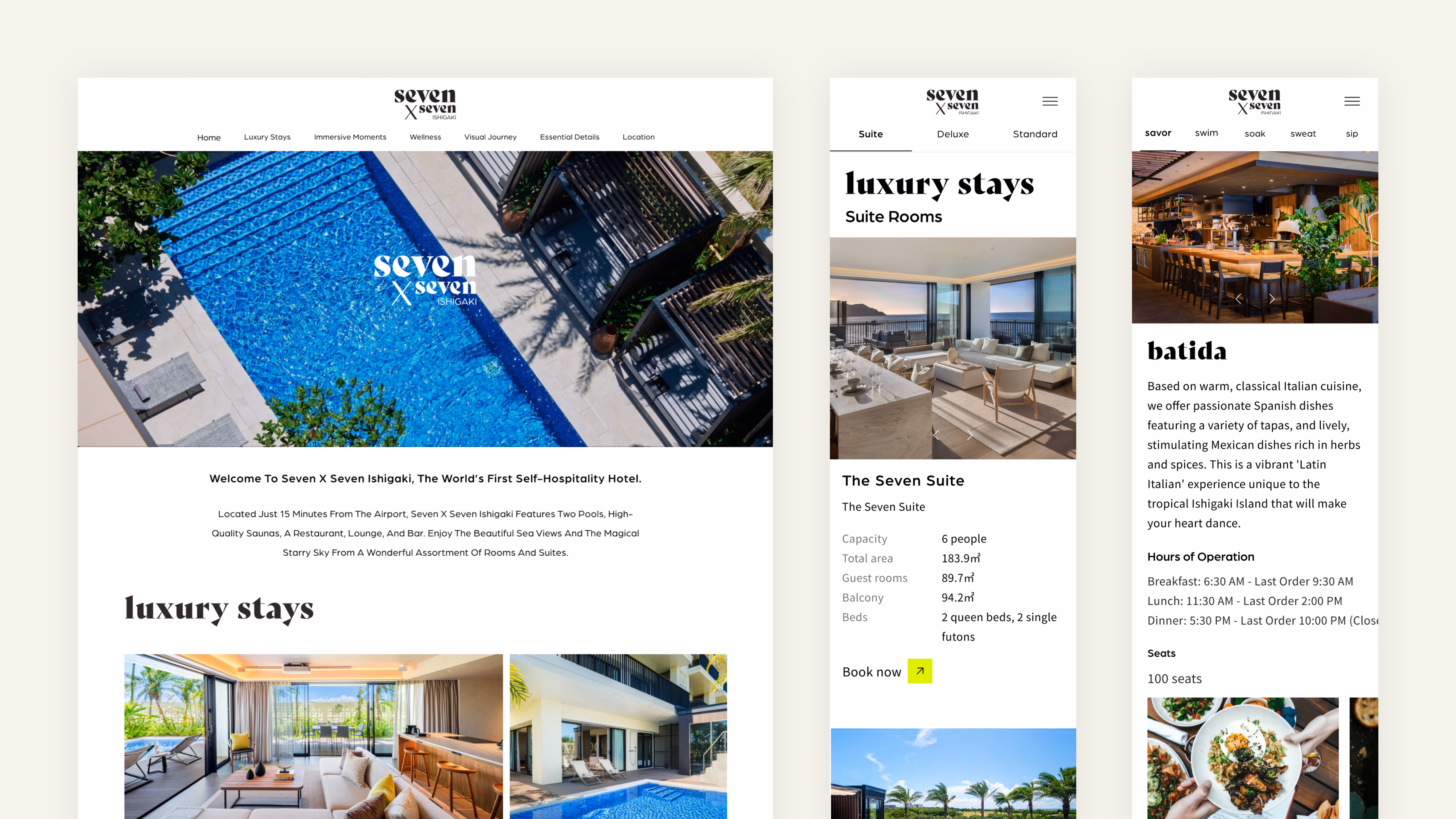 seven x seven 石垣 ブランドサイト — ブランドの世界観と使いやすさを両立する、拡張性の高いホテルサイト。